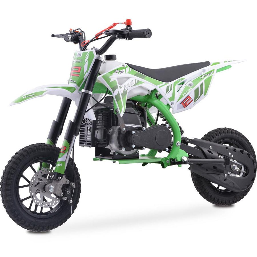 MotoTec Villain 52cc 2-Stroke Kids Gas Dirt Bike Green – view 4
