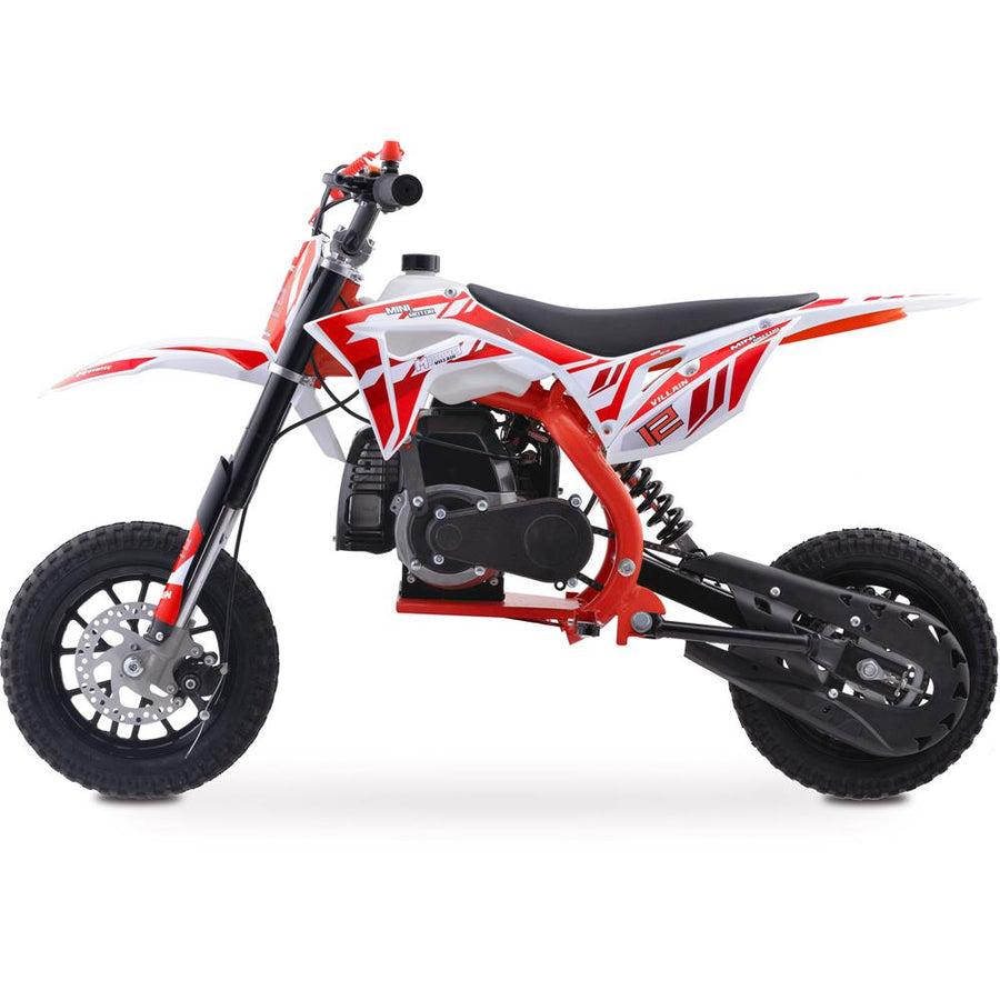 MotoTec Villain 52cc 2-Stroke Kids Gas Dirt Bike Red – view 2