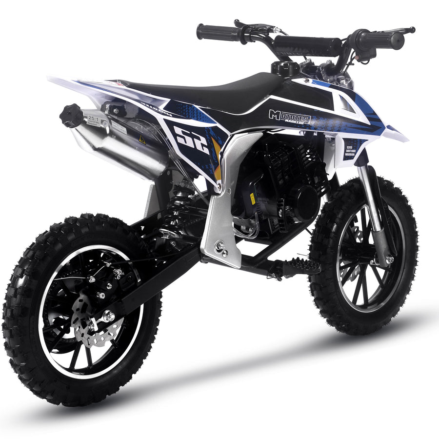 MotoTec Warrior 52cc 2-Stroke Kids Gas Dirt Bike Black – view 3