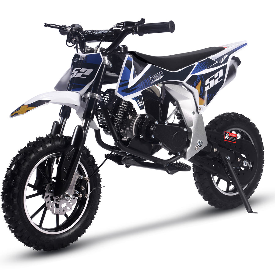 MotoTec Warrior 52cc 2-Stroke Kids Gas Dirt Bike Black – view 6