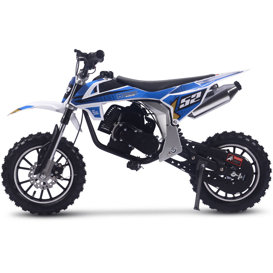 MotoTec Warrior 52cc 2-Stroke Kids Gas Dirt Bike Blue – view 5
