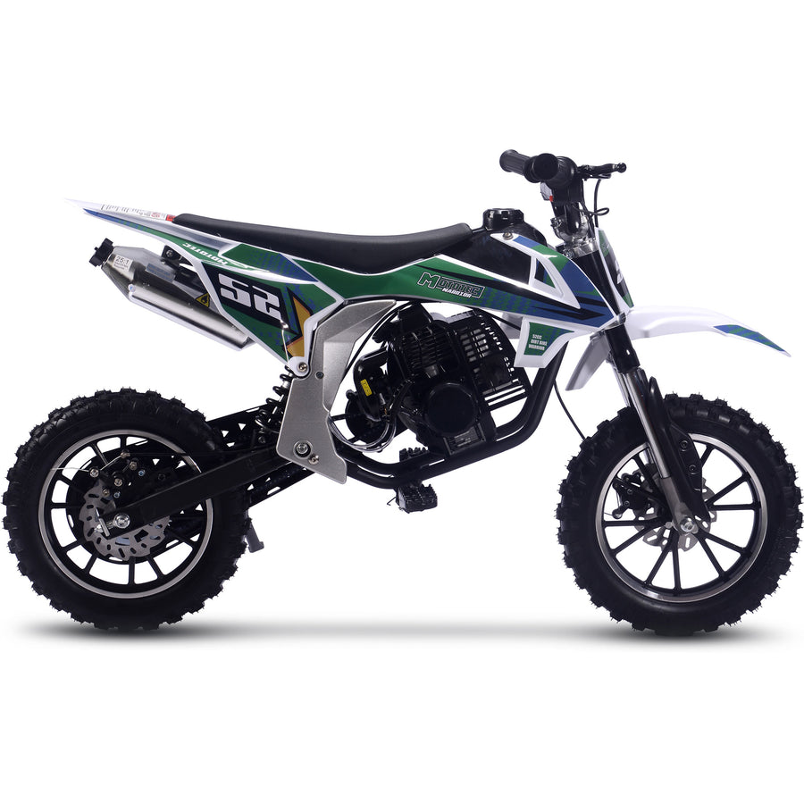 MotoTec Warrior 52cc 2-Stroke Kids Gas Dirt Bike Green – view 2