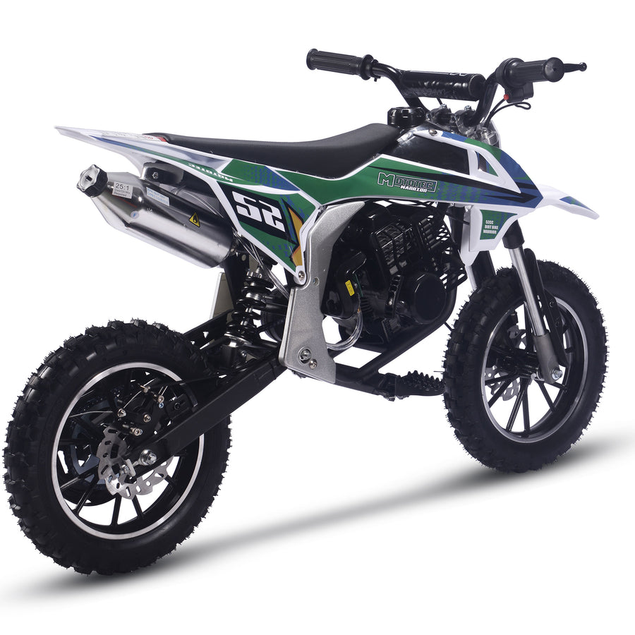 MotoTec Warrior 52cc 2-Stroke Kids Gas Dirt Bike Green – view 3