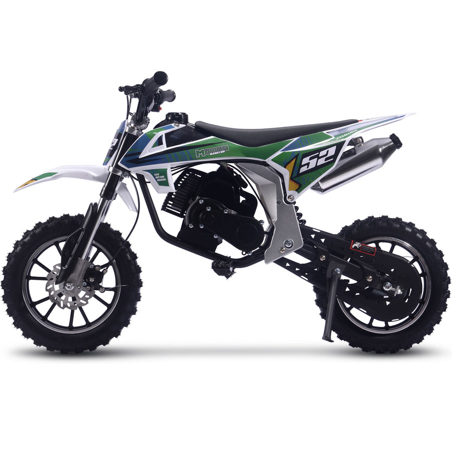 MotoTec Warrior 52cc 2-Stroke Kids Gas Dirt Bike Green – view 5