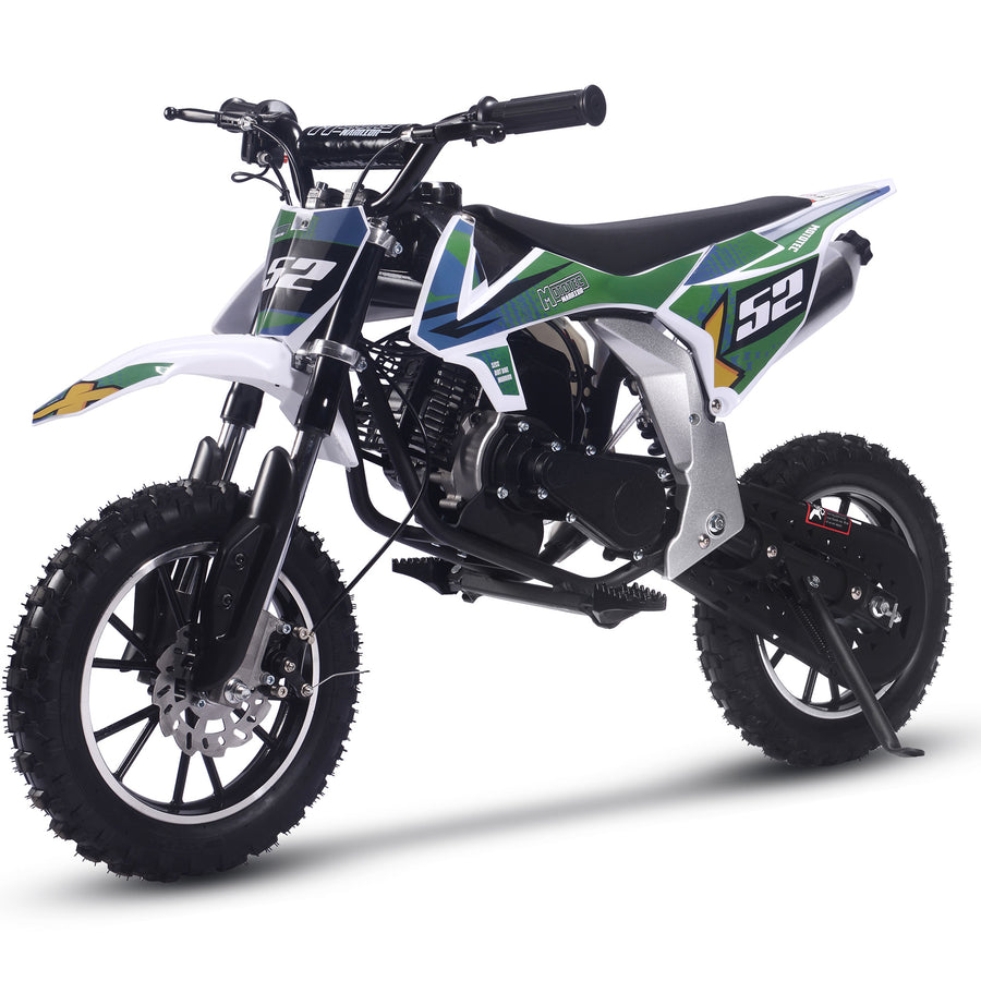 MotoTec Warrior 52cc 2-Stroke Kids Gas Dirt Bike Green – view 6