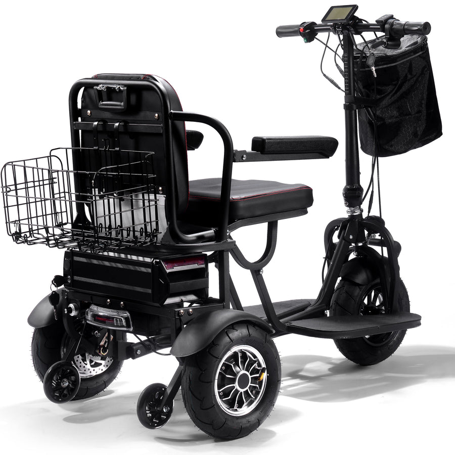 MotoTec Folding Mobility Electric Trike 48v 1000w Dual Motor Lithium Black – view 5