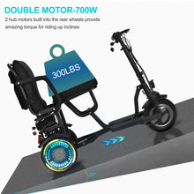 MotoTec Folding Mobility Electric Trike 48v 700w Dual Motor Lithium Black – view 7