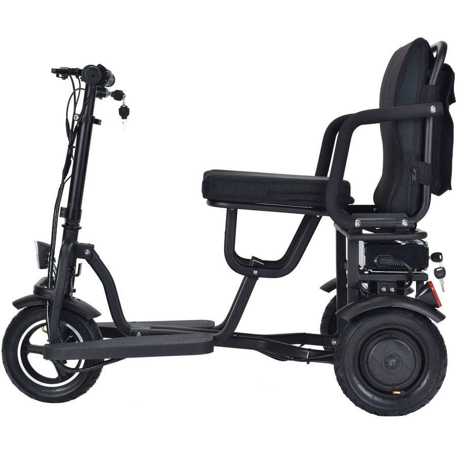 MotoTec Folding Mobility Electric Trike 48v 700w Dual Motor Lithium Black – view 3