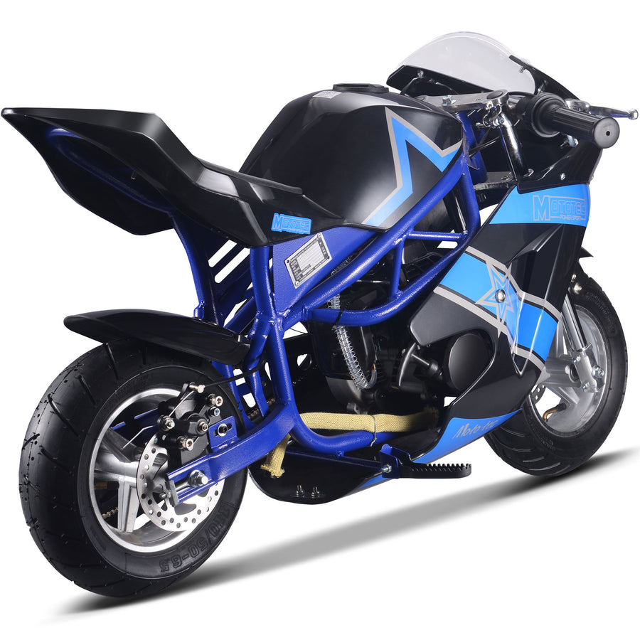 MotoTec Gas Pocket Bike GT 49cc 2-Stroke Blue – view 3