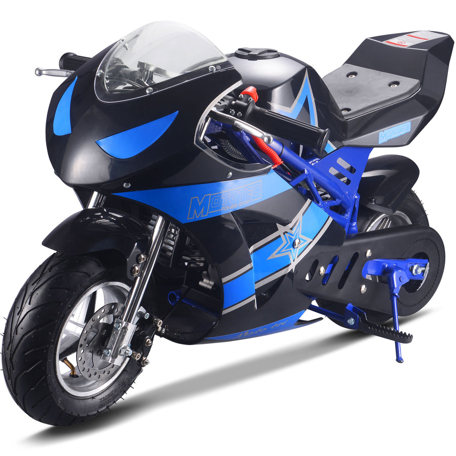 MotoTec Gas Pocket Bike GT 49cc 2-Stroke Blue – view 6