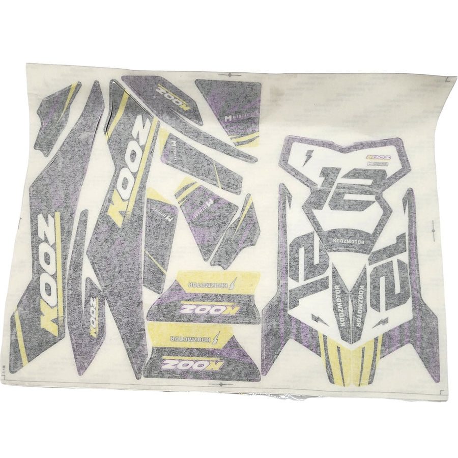 MotoTec 36v 300w (HP122e) Electric Dirt Bike - Sticker Kit Purple - view 2