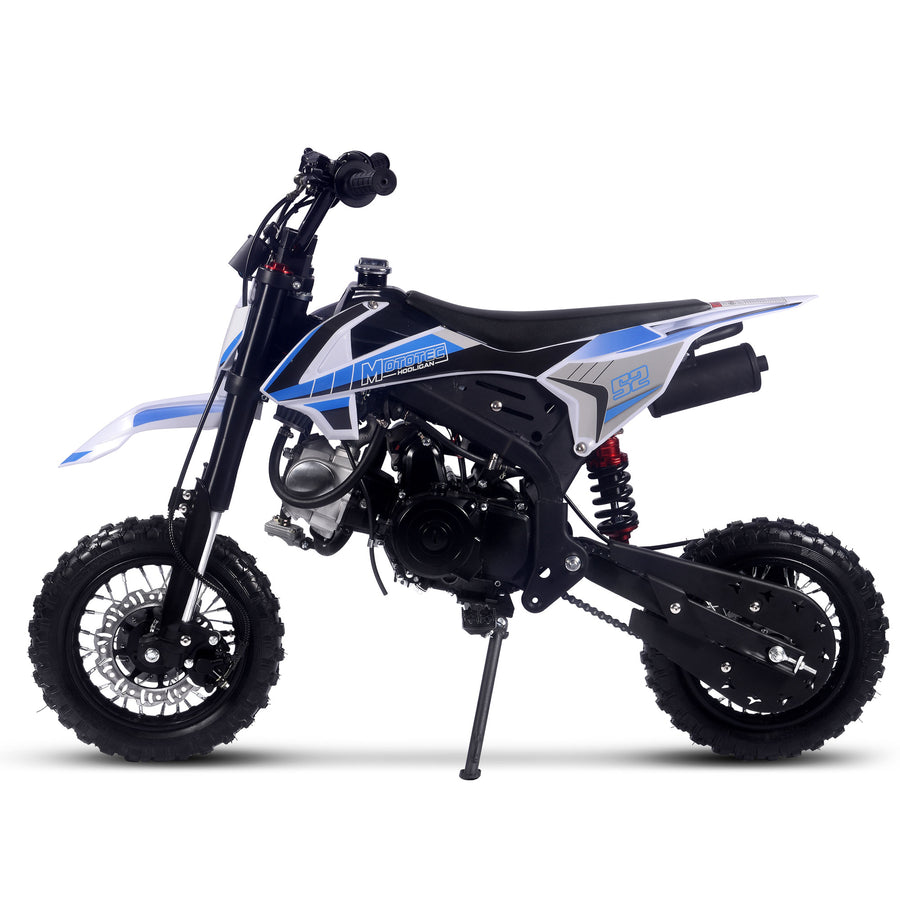 MotoTec Hooligan 72cc 4-Stroke Gas Dirt Bike Blue – view 3