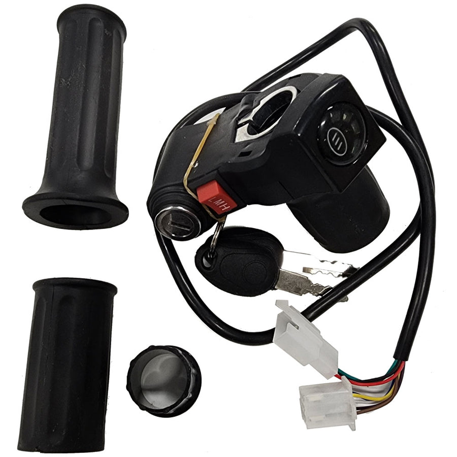 MotoTec 48v 1000w Mini Bike - Twist Throttle Key Assembly V1 - view 2