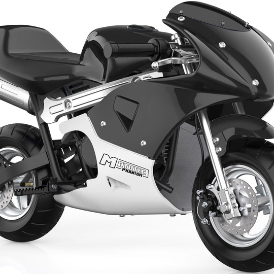 MotoTec Phantom Gas Pocket Bike 49cc 2-Stroke Black