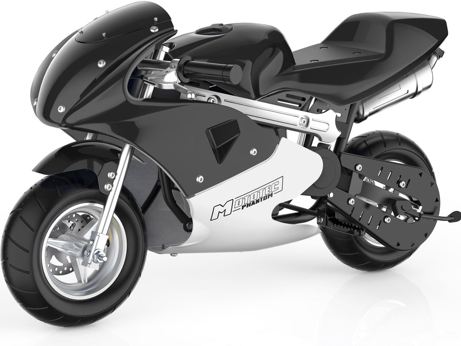 MotoTec Phantom Gas Pocket Bike 49cc 2-Stroke Black – view 2