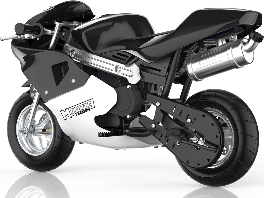 MotoTec Phantom Gas Pocket Bike 49cc 2-Stroke Black – view 4