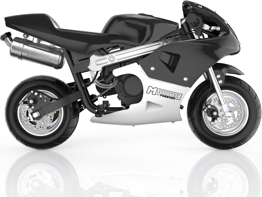 MotoTec Phantom Gas Pocket Bike 49cc 2-Stroke Black – view 5