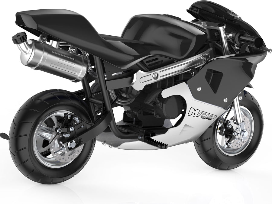 MotoTec Phantom Gas Pocket Bike 49cc 2-Stroke Black – view 6