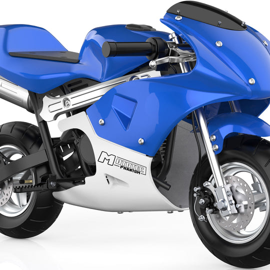 MotoTec Phantom Gas Pocket Bike 49cc 2-Stroke Blue