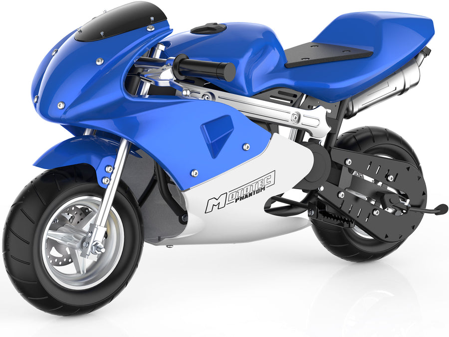 MotoTec Phantom Gas Pocket Bike 49cc 2-Stroke Blue – view 2