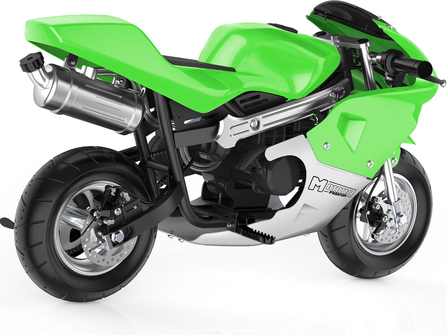 MotoTec Phantom Gas Pocket Bike 49cc 2-Stroke Green – view 3
