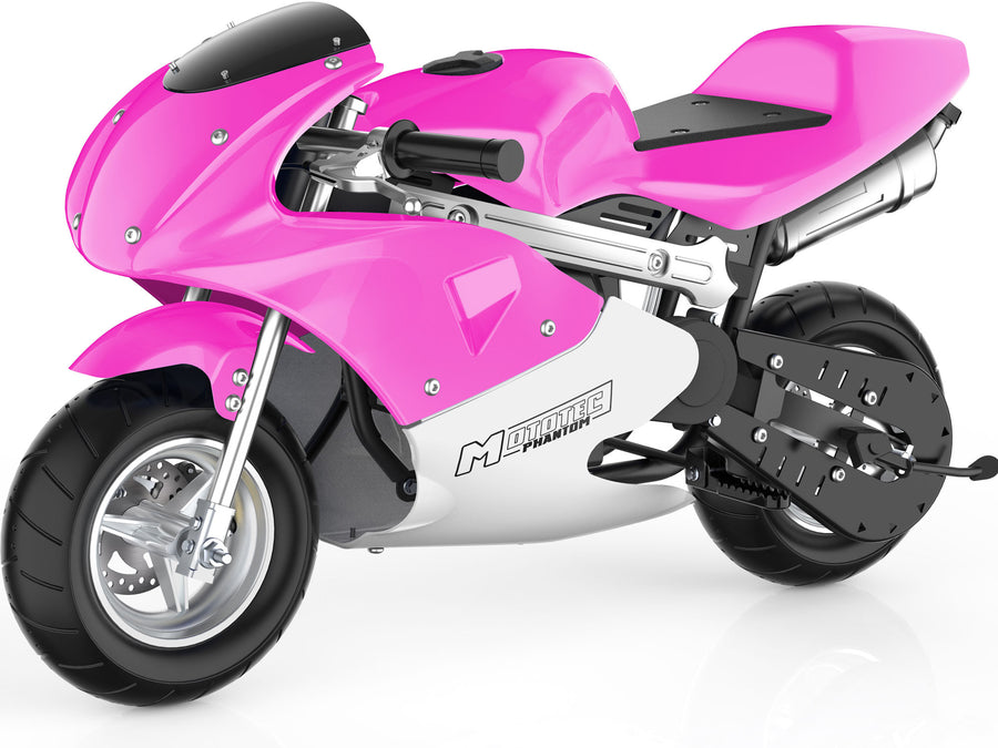 MotoTec Phantom Gas Pocket Bike 49cc 2-Stroke Pink – view 2