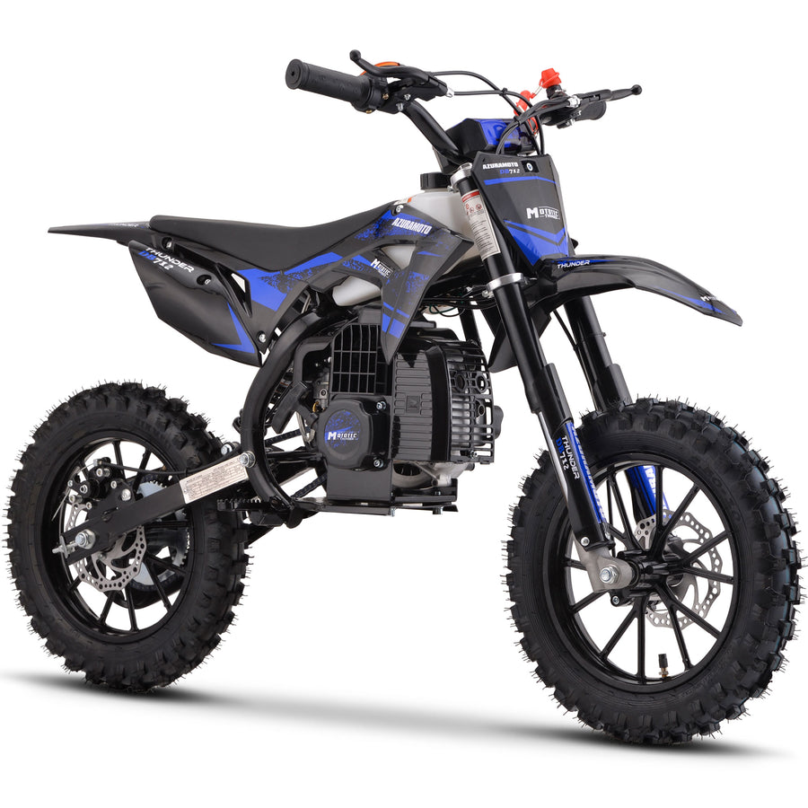 MotoTec Thunder 50cc 2-Stroke Kids Gas Dirt Bike Blue