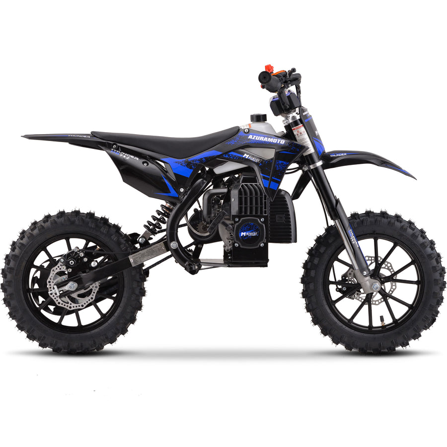 MotoTec Thunder 50cc 2-Stroke Kids Gas Dirt Bike Blue – view 4