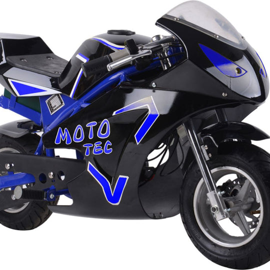 MotoTec 36v 500w Electric Pocket Bike GT Blue