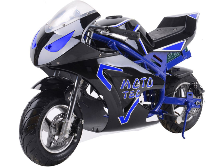 MotoTec 36v 500w Electric Pocket Bike GT Blue – view 4