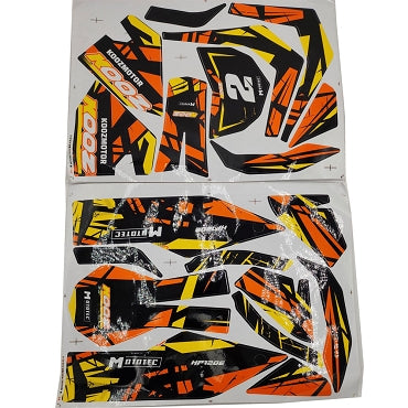 MotoTec 24v 250w (HP120e) Electric Mini Bike - Sticker Kit Orange