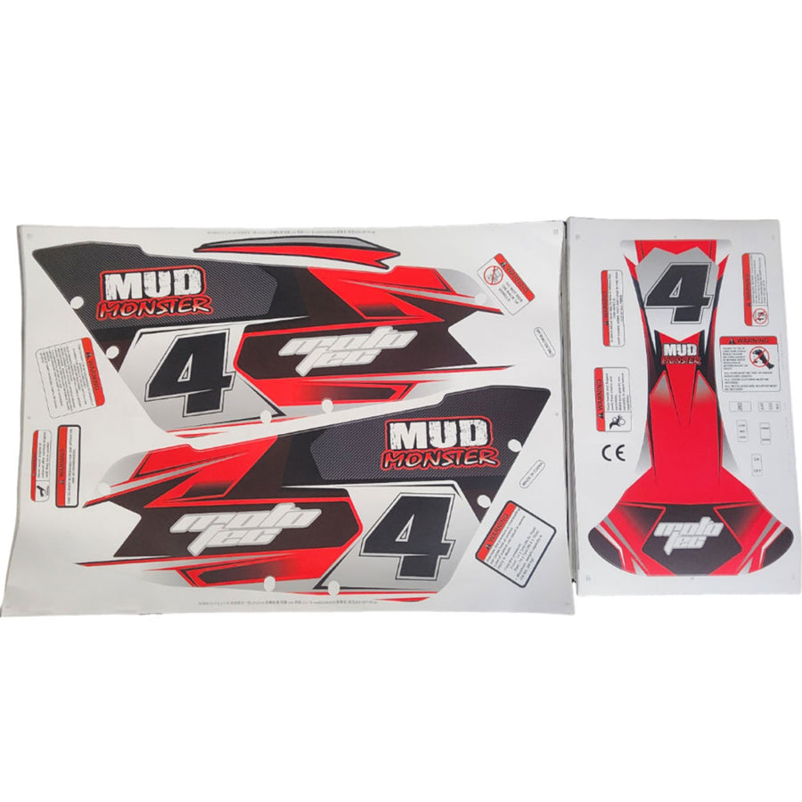 MotoTec Mud Monster Sticker Kit Red - view 2