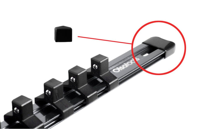Aluminum Socket Organizer End Caps — 12-Pack
