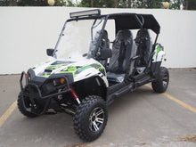 Load image into Gallery viewer, TrailMaster Challenger 4-300X EFI UTV Chrome Rims, Bimini Top, Full roll Cage, Light Bar, Brush Guard. Independent Rear