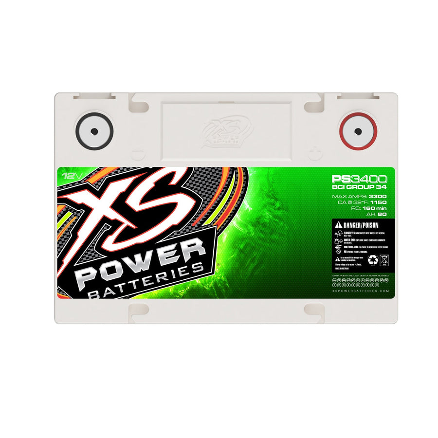 XS Power PS3400 Group 34 12V AGM Powersports Battery