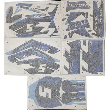MotoTec 60v 2000w Pro Dirt Bike Sticker Kit - Blue