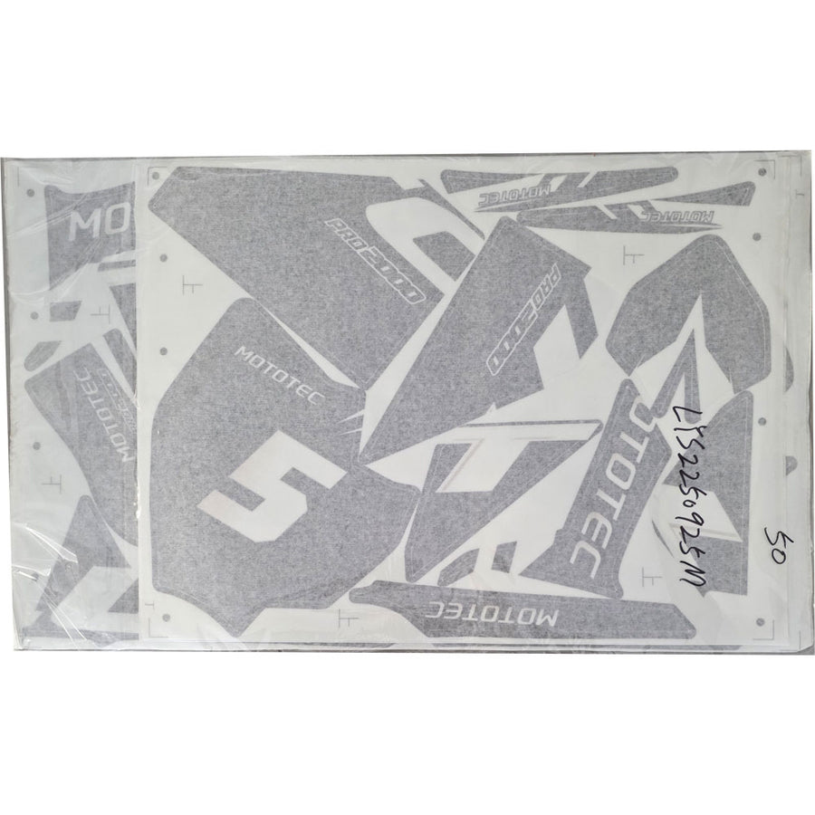 MotoTec 60v 2000w Pro Dirt Bike Sticker Kit - Grey - view 2