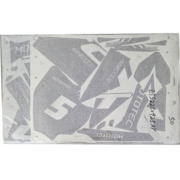 MotoTec 60v 2000w Pro Dirt Bike Sticker Kit - Grey