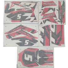 MotoTec 60v 2000w Pro Dirt Bike Sticker Kit - Red - view 2