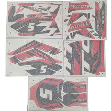 MotoTec 60v 2000w Pro Dirt Bike Sticker Kit - Red