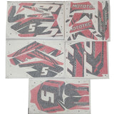 MotoTec 60v 2000w Pro Dirt Bike Sticker Kit - Red - Pro-2000w-Sticker-Kit-Red
