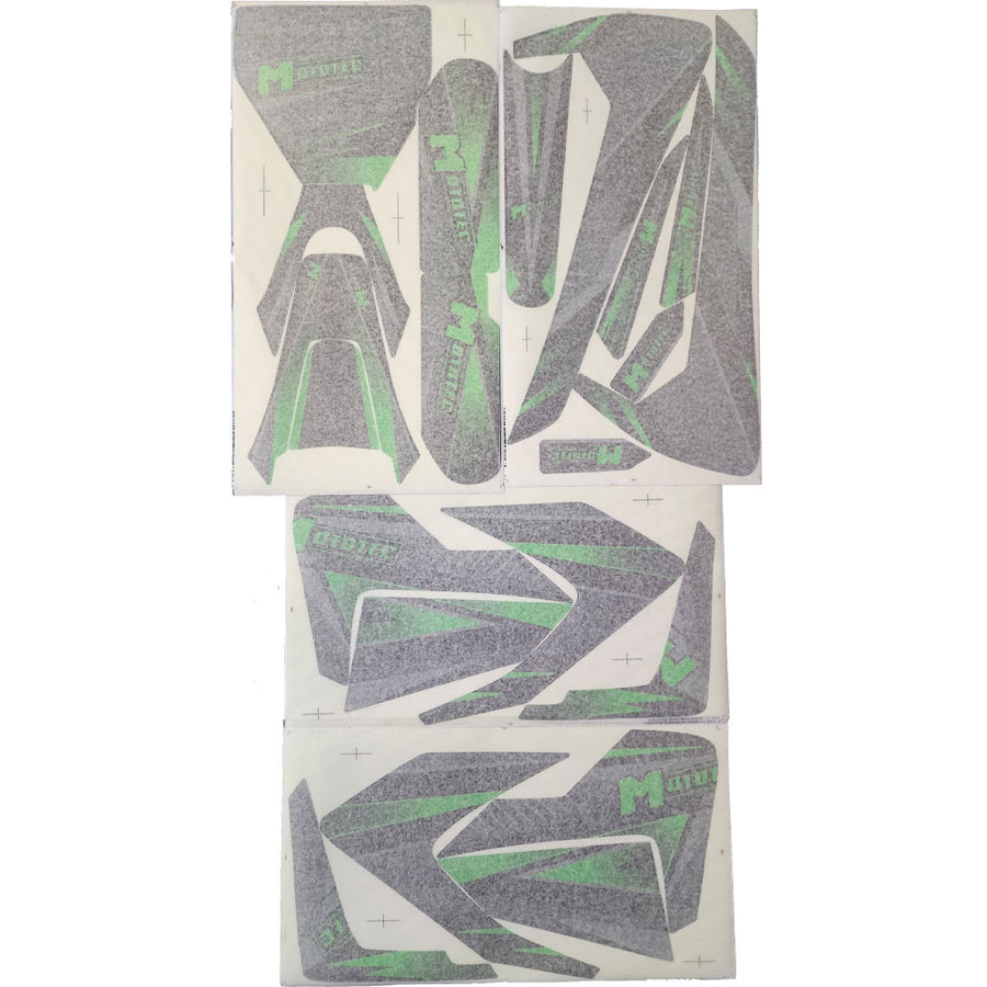 MotoTec 72v 5000w Pro Dirt Bike Sticker Kit Green - view 2