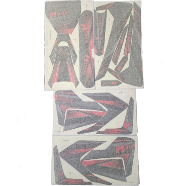 MotoTec 72v 5000w Pro Dirt Bike Sticker Kit Red