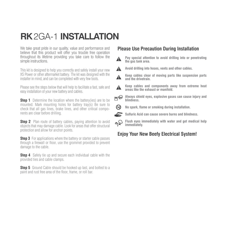 RK2GA-1 Cable Kit