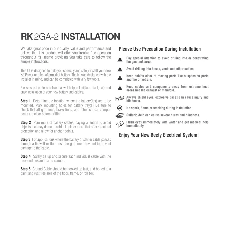 RK2GA-2 Cable Kit