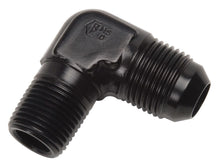 Load image into Gallery viewer, #8 to 1/2npt 90 Degree Adapter Fitting Black