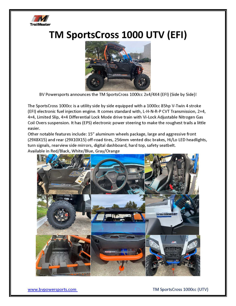 Trailmaster Sports Cross 1000cc 4X4