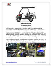Load image into Gallery viewer, TrailMaster Taurus 200GX UTV / Golf Cart / side-by-side With Full length roof. Four seat cargo area  DOT light package