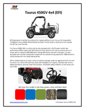 Load image into Gallery viewer, Trailmaster Taurus 450-GV 4 Seat UTV / Golf Cart Style / side-by-side 4X4 with High/Low Gear- Rear Seat Converts to Cargo area.