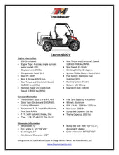 Load image into Gallery viewer, Trailmaster Taurus 450-GV 4 Seat UTV / Golf Cart Style / side-by-side 4X4 with High/Low Gear- Rear Seat Converts to Cargo area.